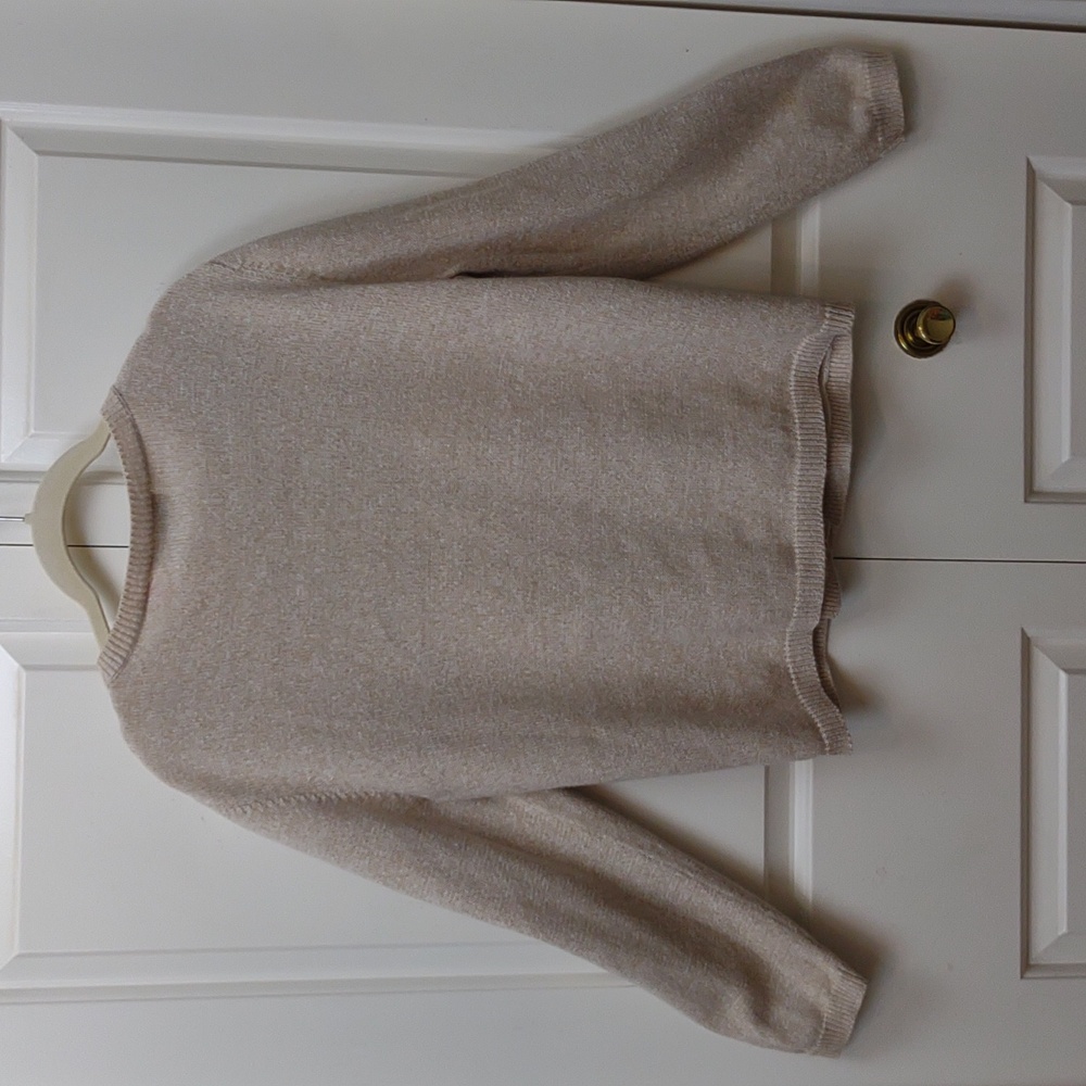 Alfred Dunner Vintage Crochet Granny Square Beige Ramie Cotton Knit Cardigan PXL - Picture 13 of 16